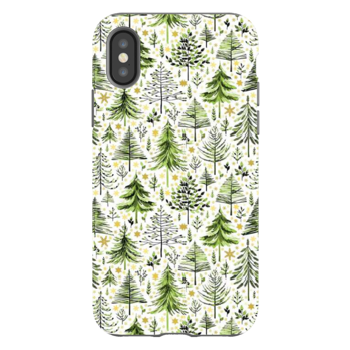 iPhone Tough Case - Green Xmas Trees By Elisabeth Haager