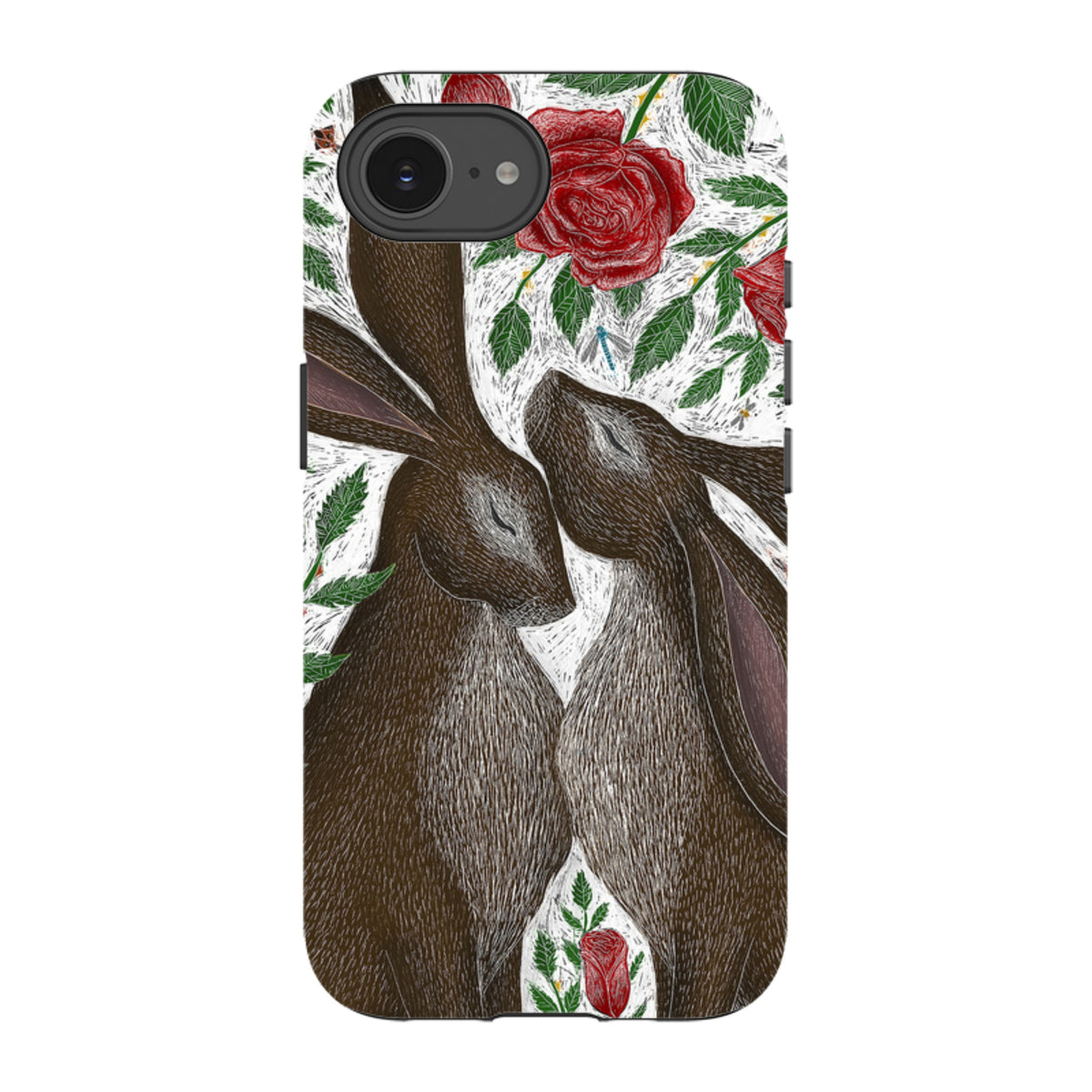 iPhone Tough Case - Hares And Red Roses By Catherine Rowe