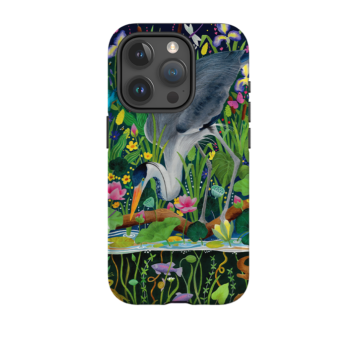 iPhone Tough Case - Heron Fishing By Bex Parkin
