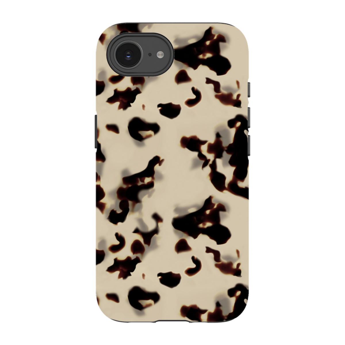 Ivory Rocky Road iPhone tough case with a dual-layer design and a high-definition brown and cream tortoiseshell pattern.