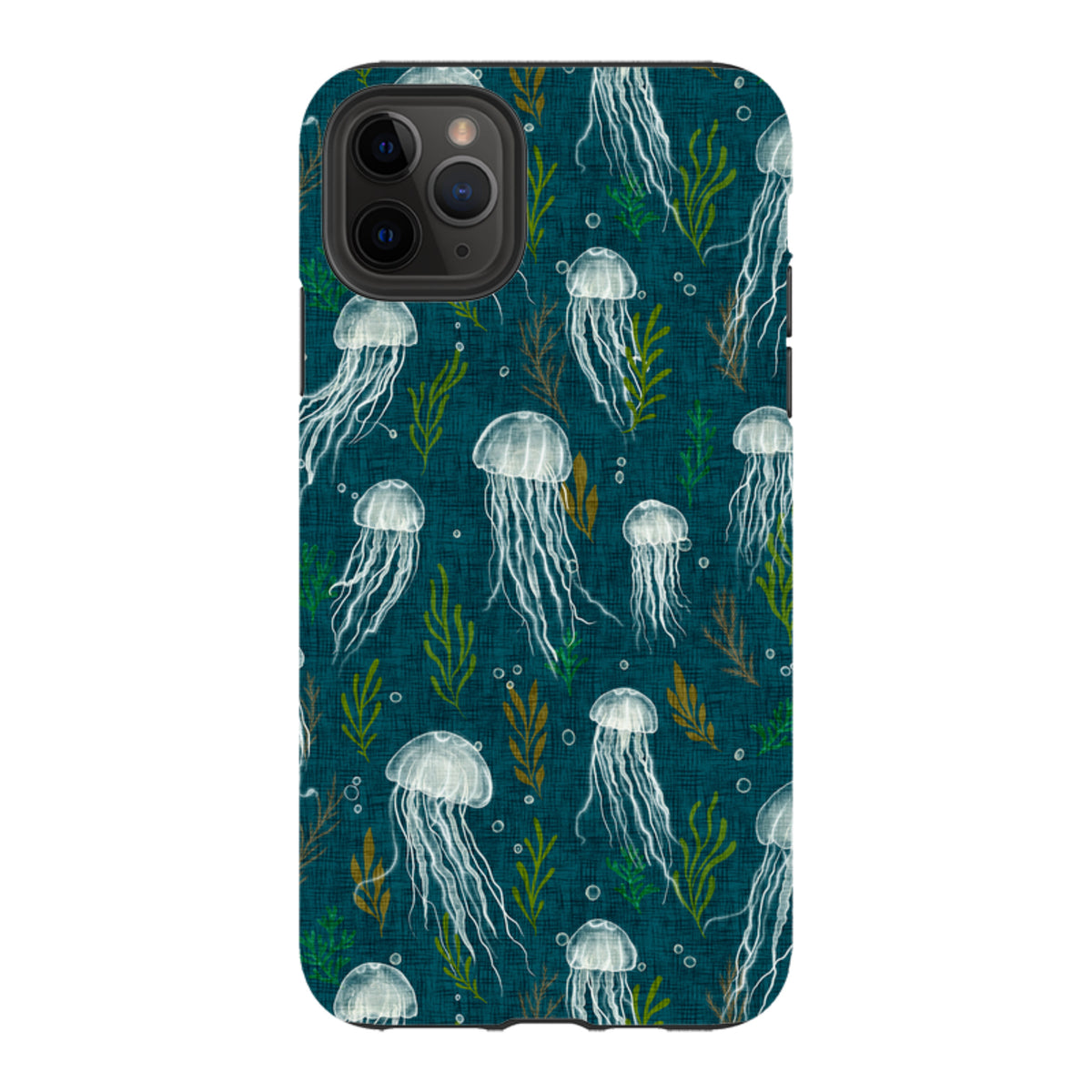 iPhone Tough Case - Jellyfish and seaweed - blue By Katherine Quinn