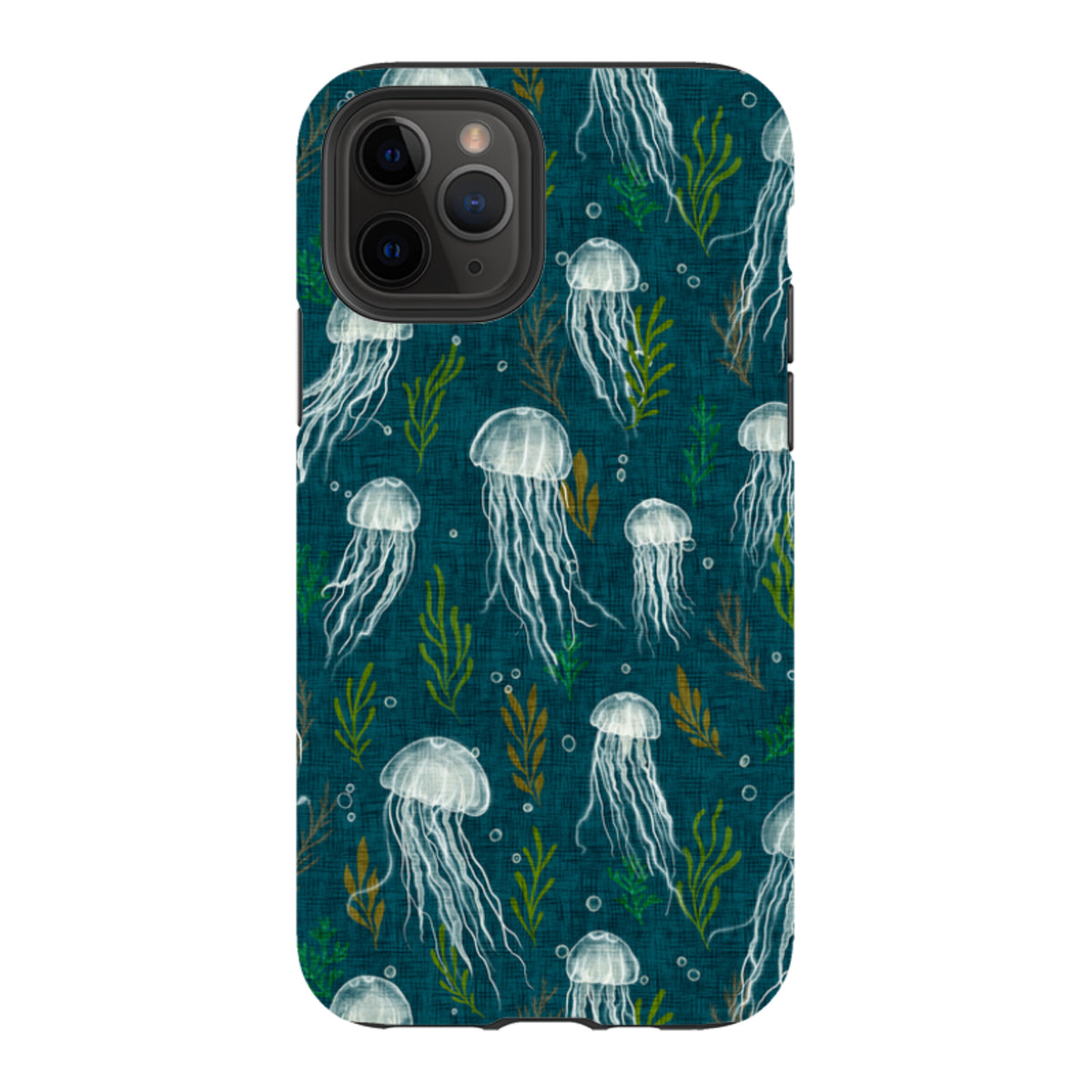 iPhone Tough Case - Jellyfish and seaweed - blue By Katherine Quinn