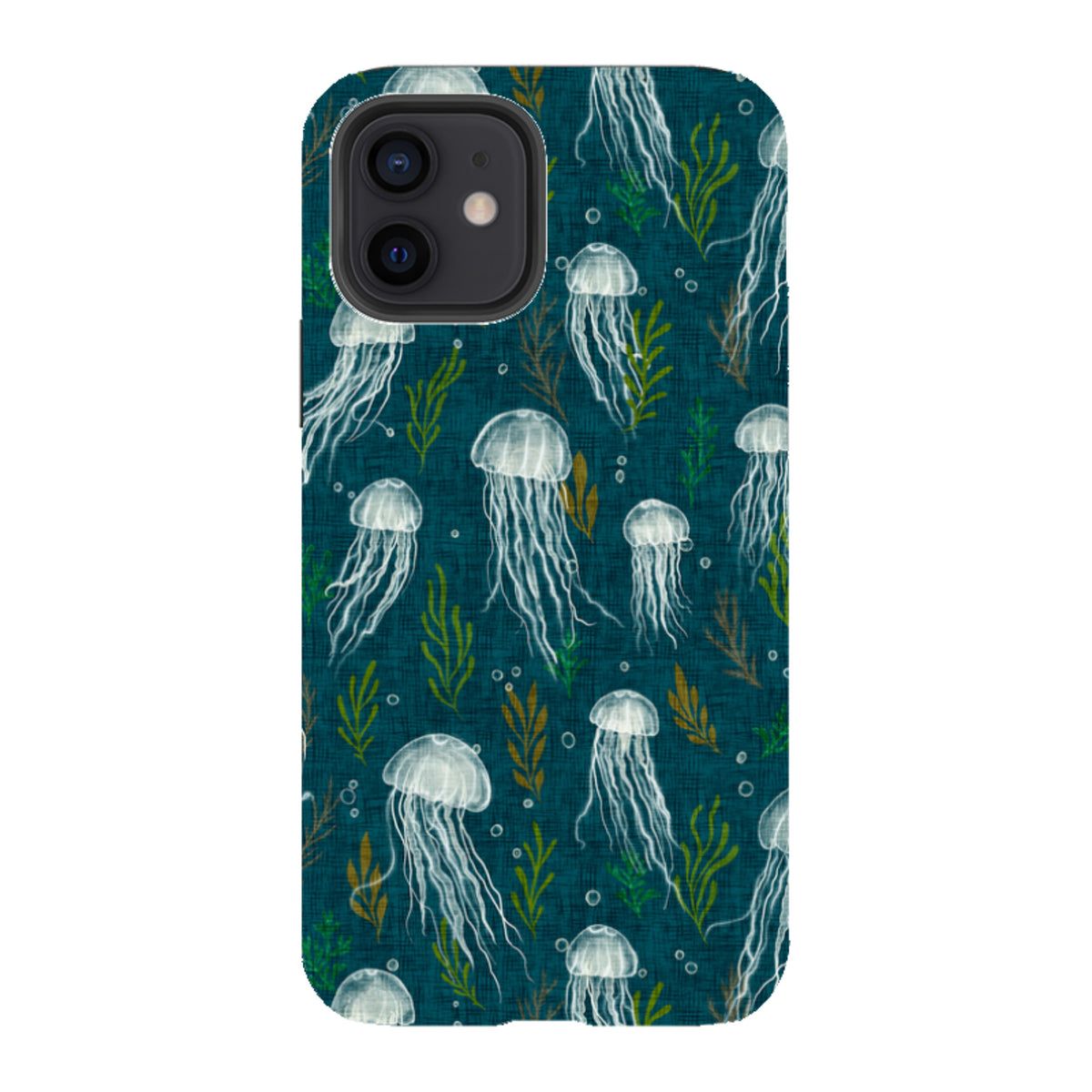 iPhone Tough Case - Jellyfish and seaweed - blue By Katherine Quinn