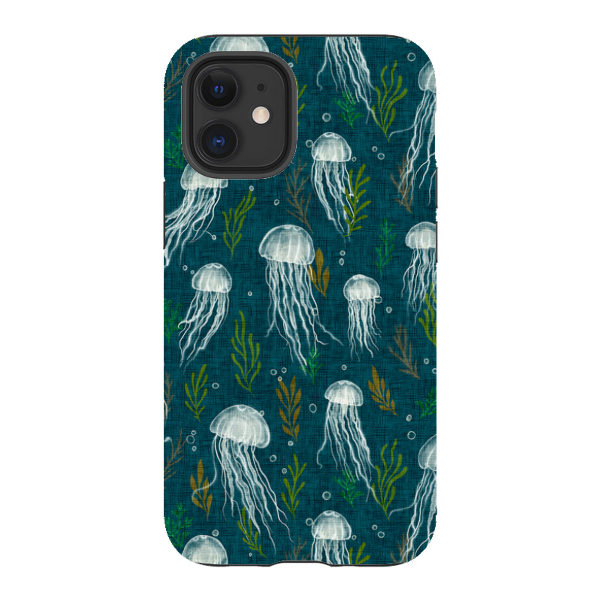 iPhone Tough Case - Jellyfish and seaweed - blue By Katherine Quinn