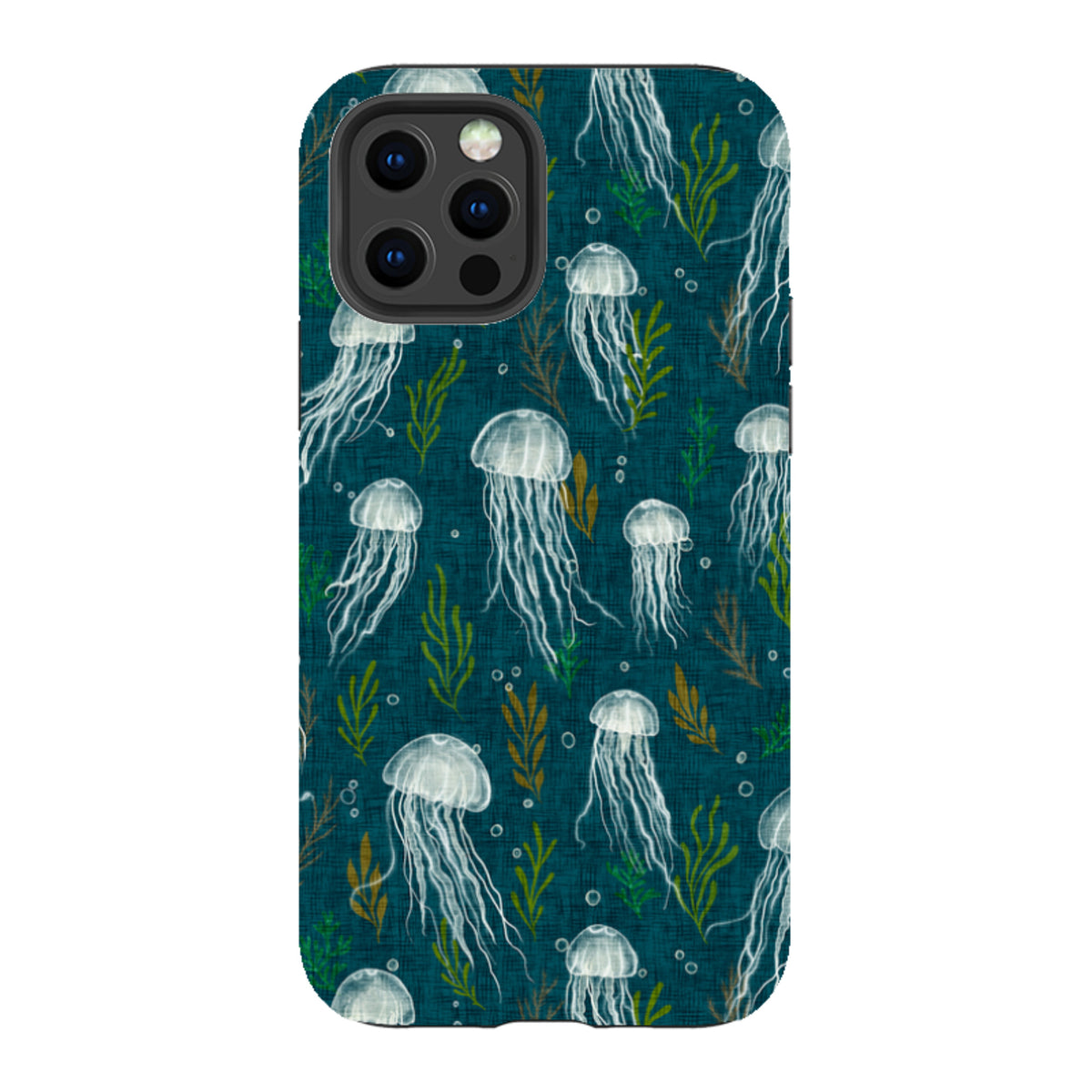 iPhone Tough Case - Jellyfish and seaweed - blue By Katherine Quinn