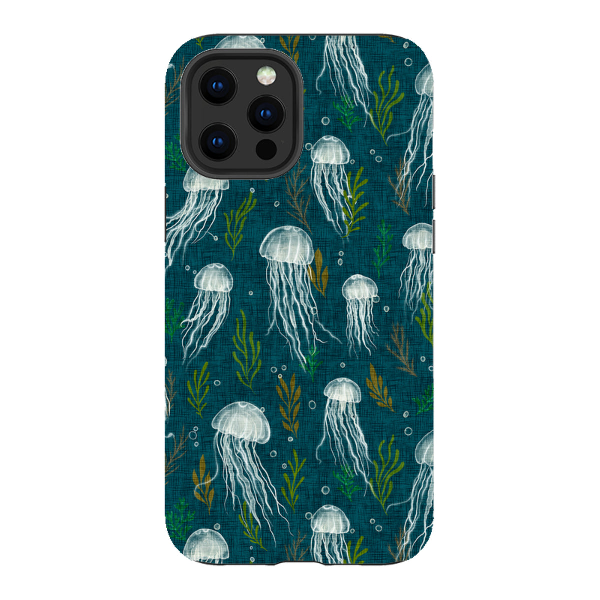 iPhone Tough Case - Jellyfish and seaweed - blue By Katherine Quinn