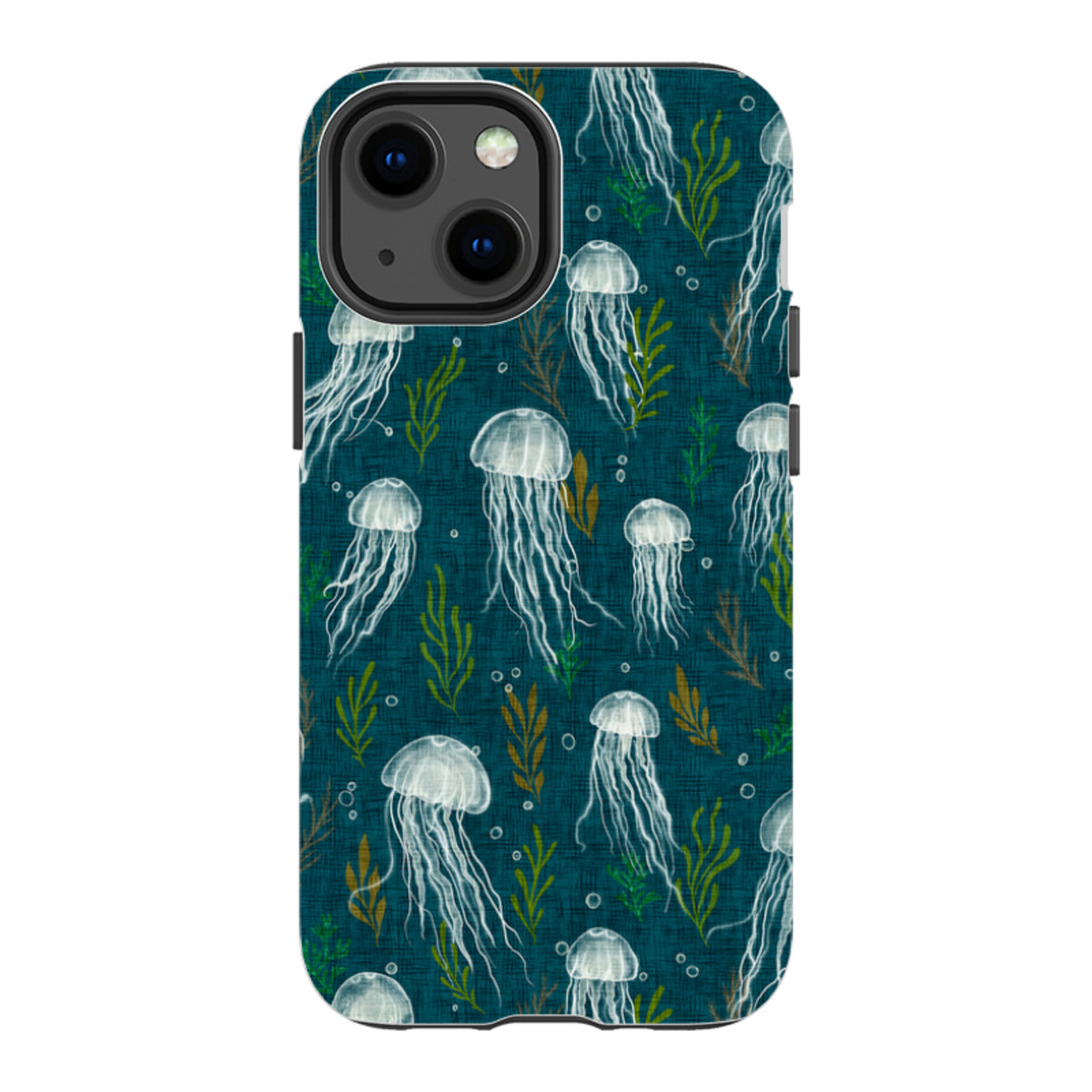 iPhone Tough Case - Jellyfish and seaweed - blue By Katherine Quinn