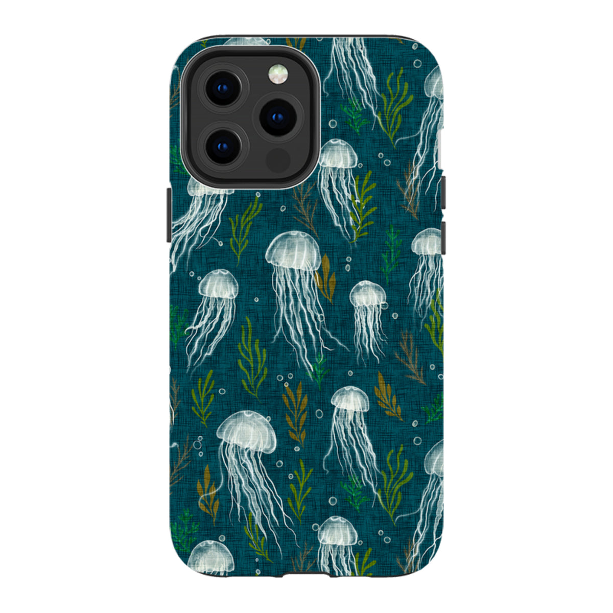 iPhone Tough Case - Jellyfish and seaweed - blue By Katherine Quinn