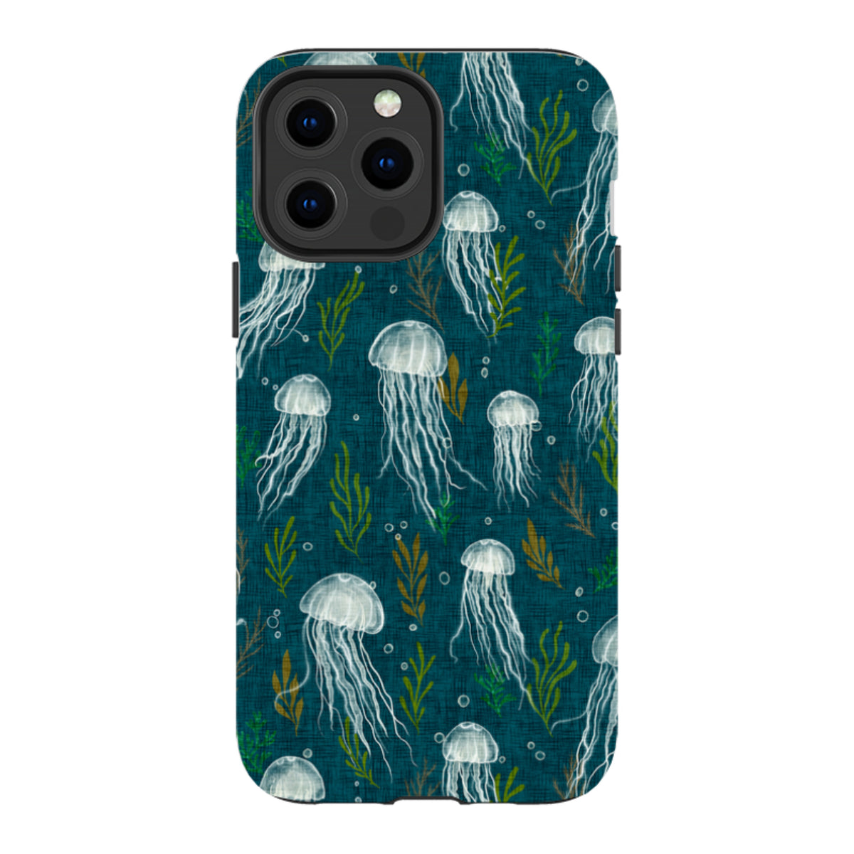 iPhone Tough Case - Jellyfish and seaweed - blue By Katherine Quinn