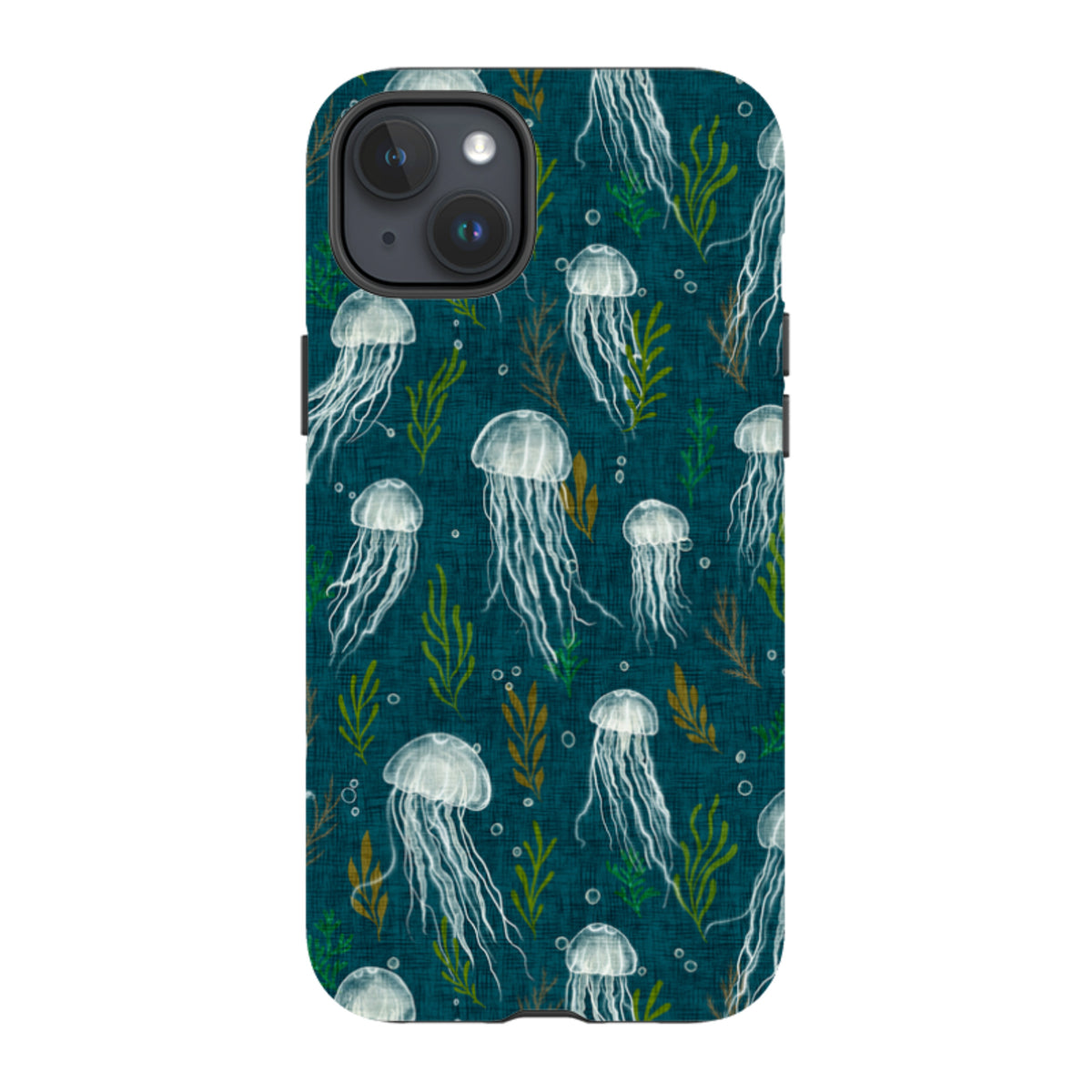 iPhone Tough Case - Jellyfish and seaweed - blue By Katherine Quinn