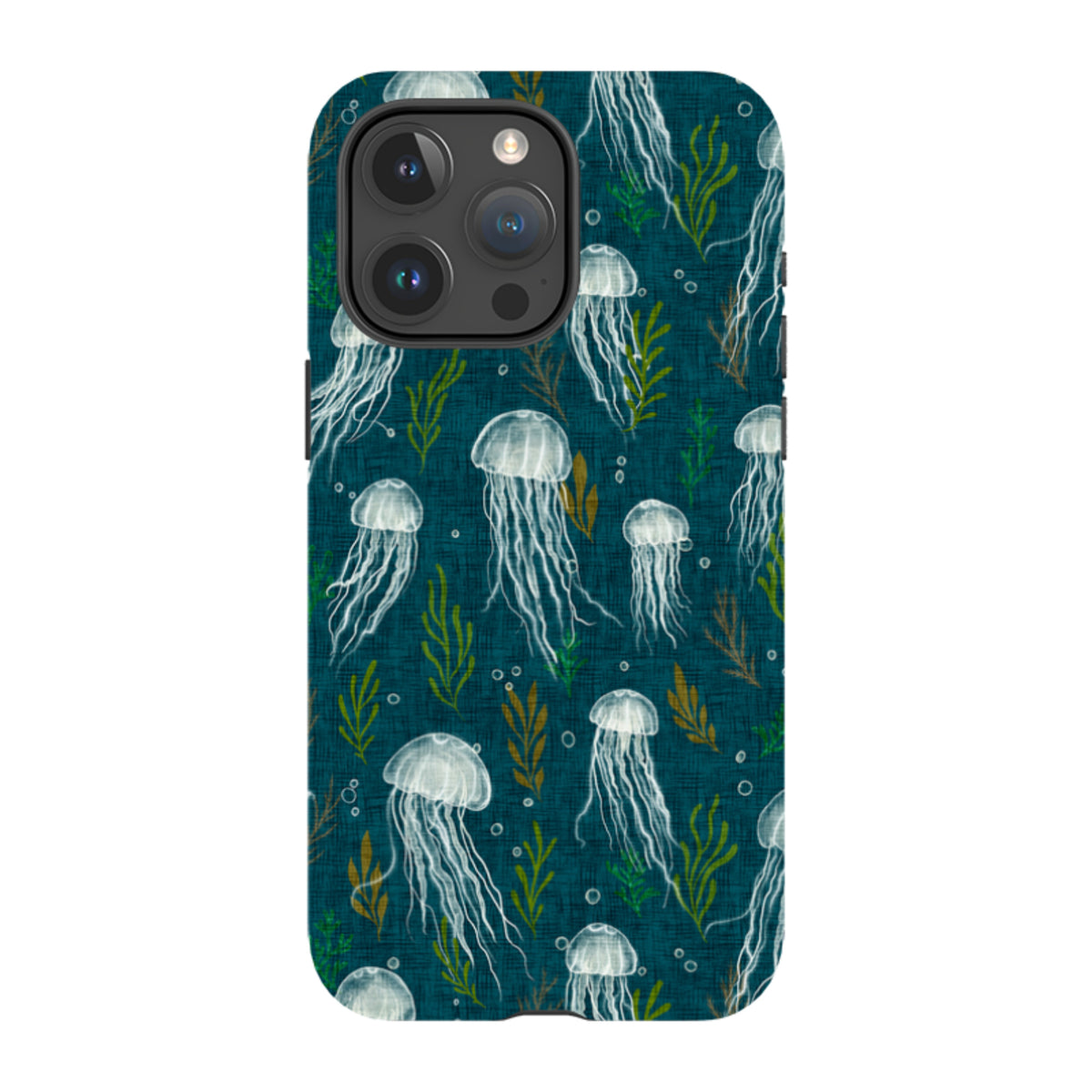 iPhone Tough Case - Jellyfish and seaweed - blue By Katherine Quinn