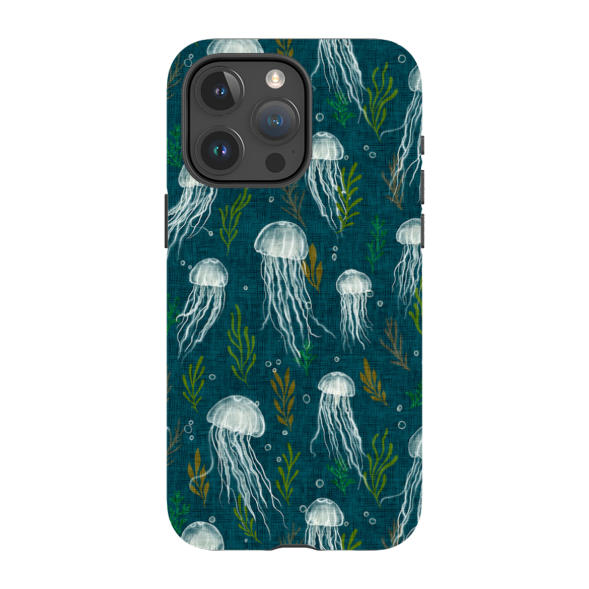 iPhone Tough Case - Jellyfish and seaweed - blue By Katherine Quinn