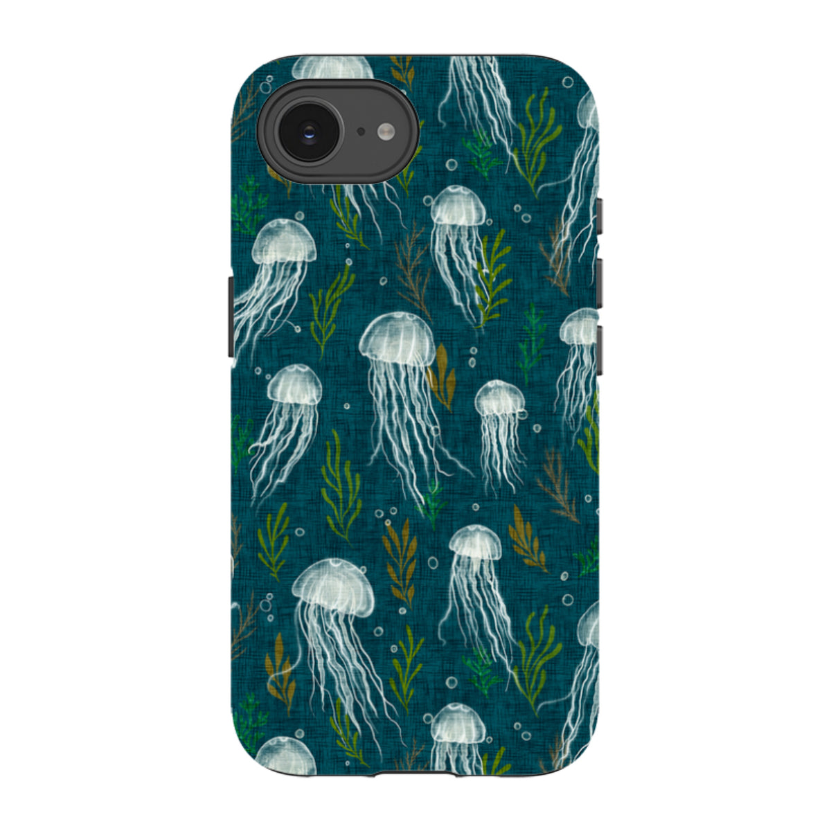 iPhone Tough Case - Jellyfish and seaweed - blue By Katherine Quinn