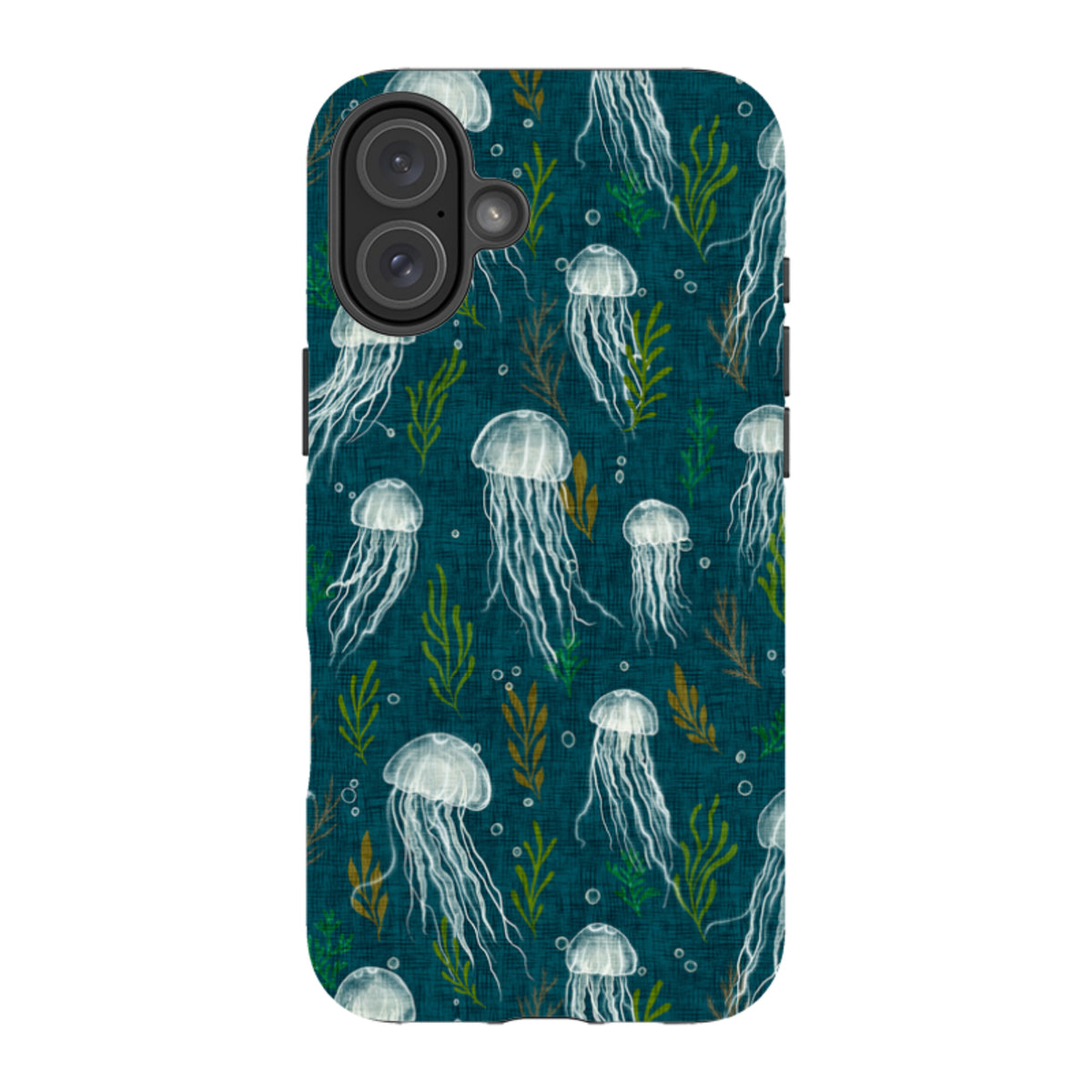 iPhone Tough Case - Jellyfish and seaweed - blue By Katherine Quinn