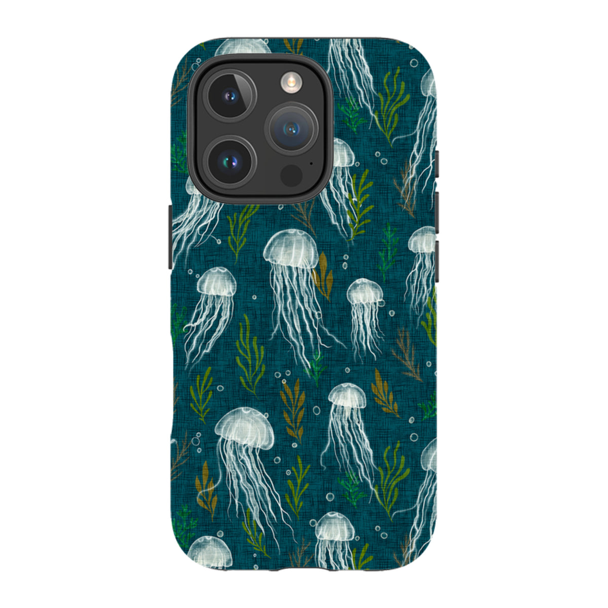 iPhone Tough Case - Jellyfish and seaweed - blue By Katherine Quinn