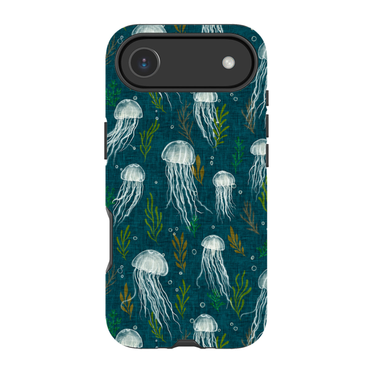 iPhone Tough Case - Jellyfish and seaweed - blue By Katherine Quinn