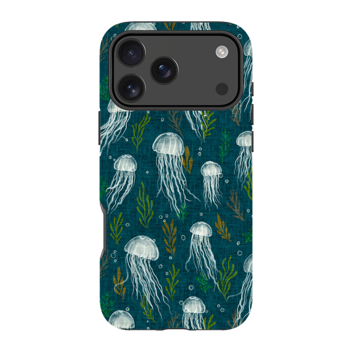 iPhone Tough Case - Jellyfish and seaweed - blue By Katherine Quinn