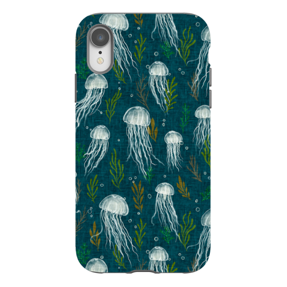 iPhone Tough Case - Jellyfish and seaweed - blue By Katherine Quinn