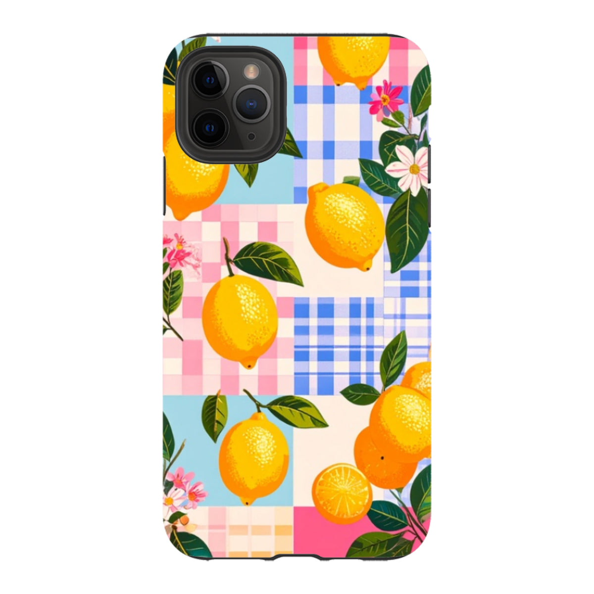 iPhone Tough Case - Lemons and Checks