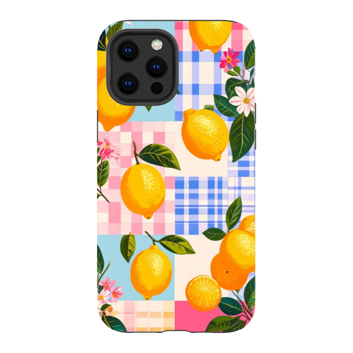 iPhone Tough Case - Lemons and Checks