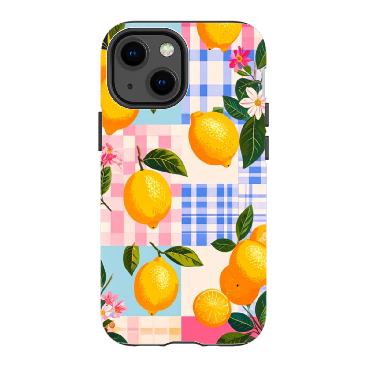 iPhone Tough Case - Lemons and Checks