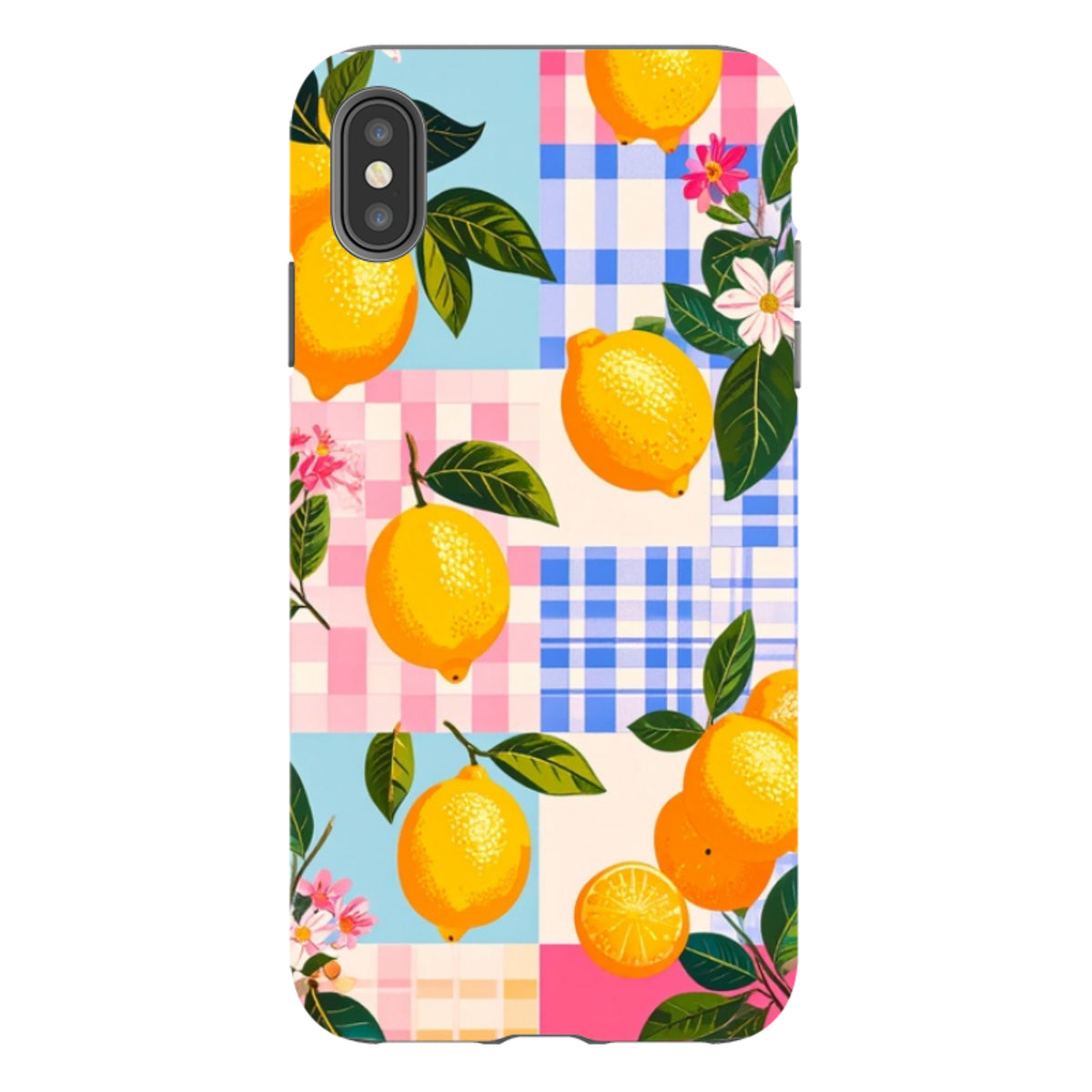 iPhone Tough Case - Lemons and Checks