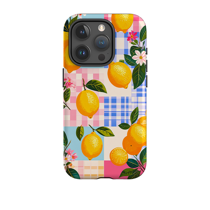 iPhone Tough Case - Lemons and Checks