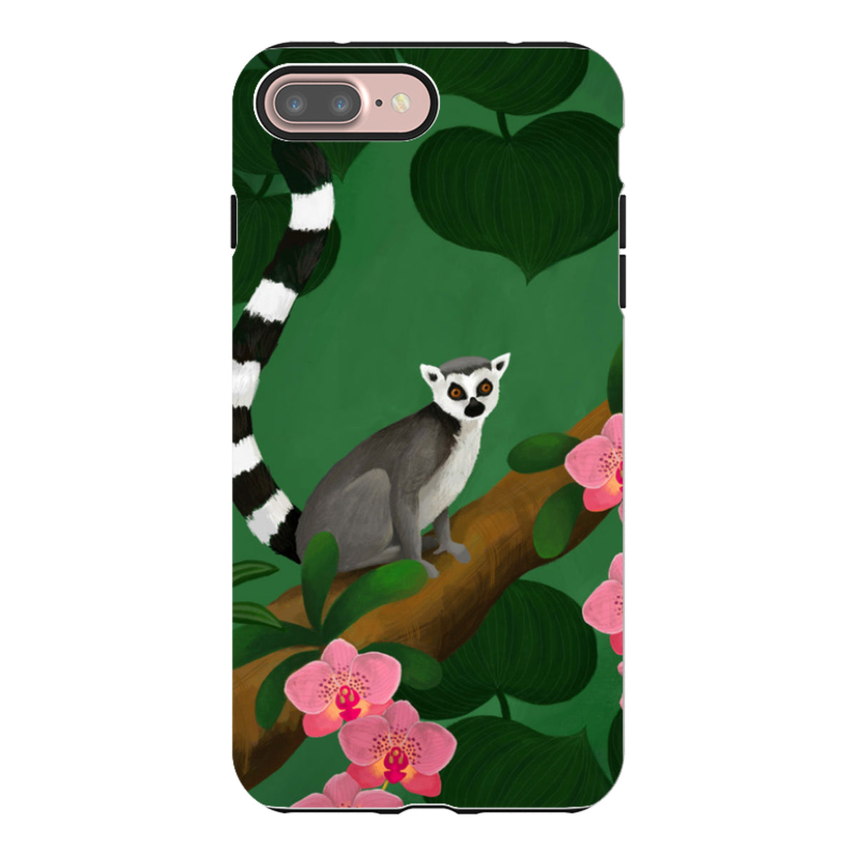 iPhone Tough Case - Lemur And Orchids By Bex Parkin