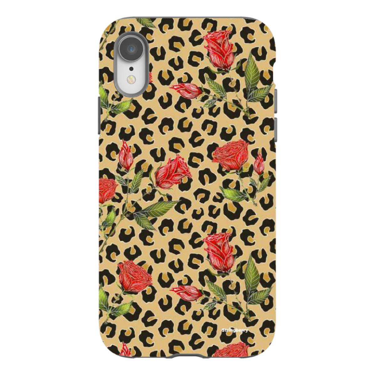iPhone Tough Case - Leopard Print Rose Pattern By Catherine Rowe