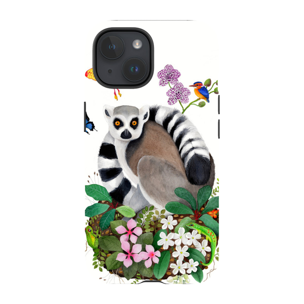 iPhone Tough Case - Madagascar Lemur By Bex Parkin