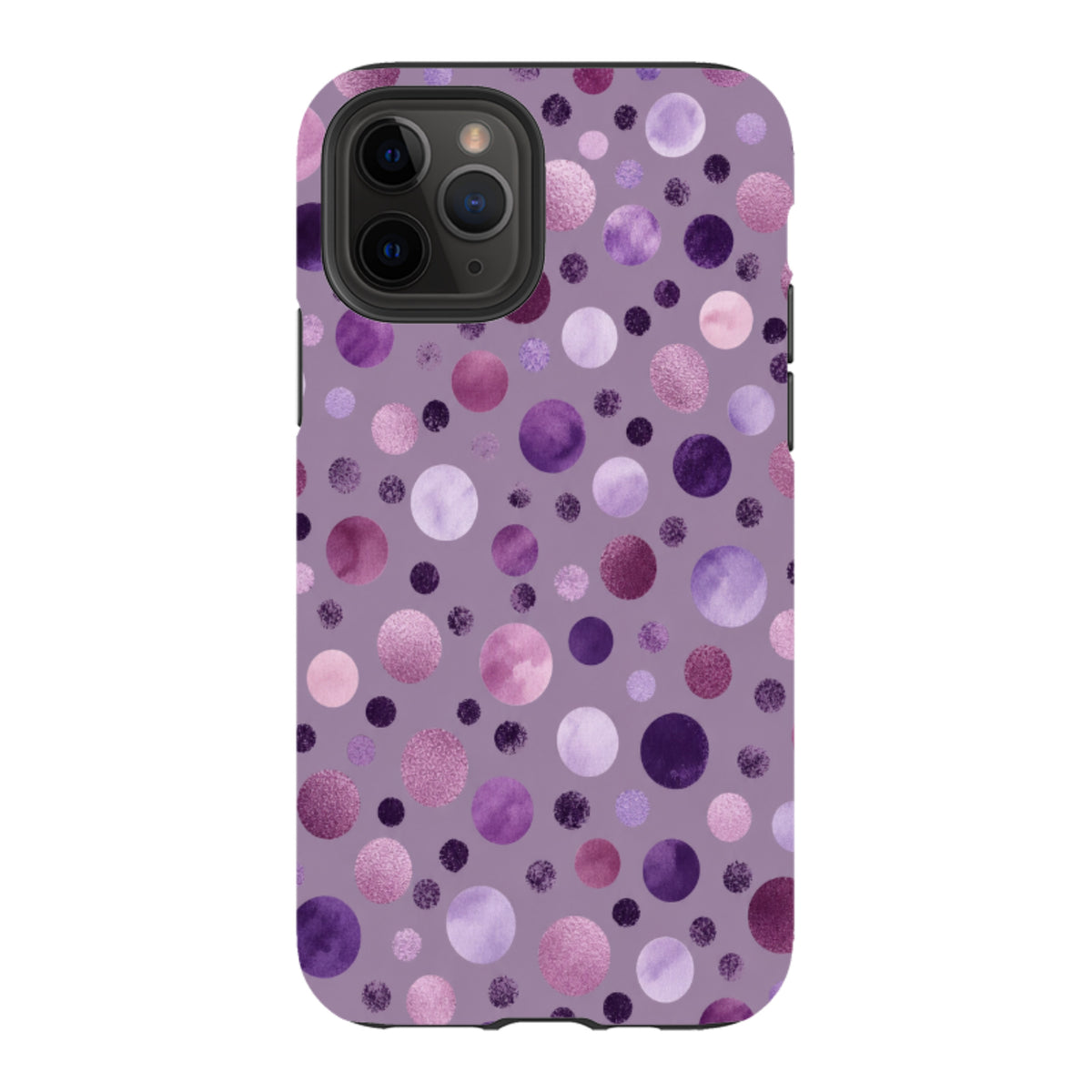 iPhone Tough Case - Mauve Polka Dot