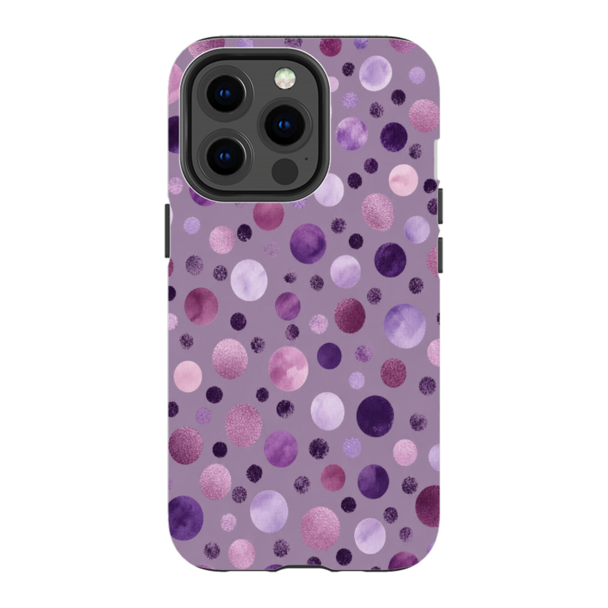 iPhone Tough Case - Mauve Polka Dot