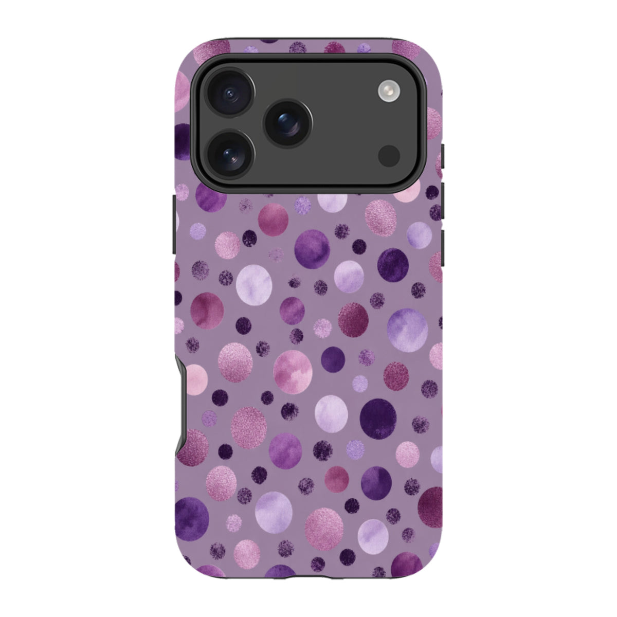 iPhone Tough Case - Mauve Polka Dot