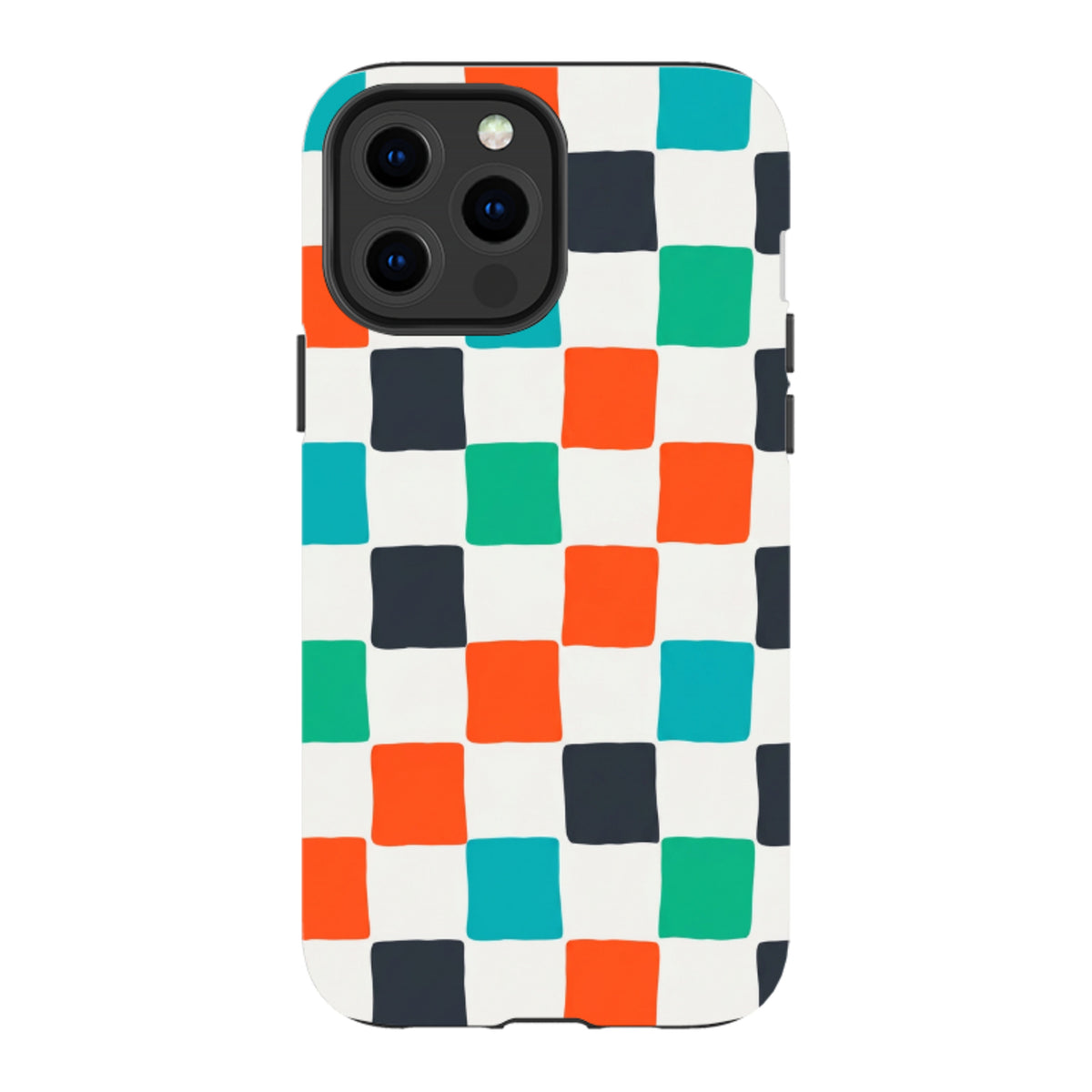 iPhone Tough Case - Mehrfarbiges Schachbrettmuster