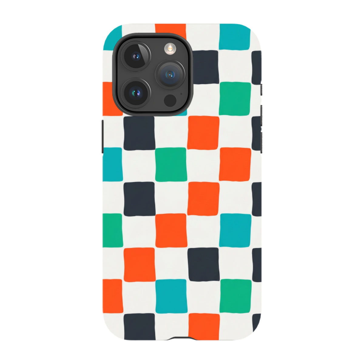 iPhone Tough Case - Mehrfarbiges Schachbrettmuster