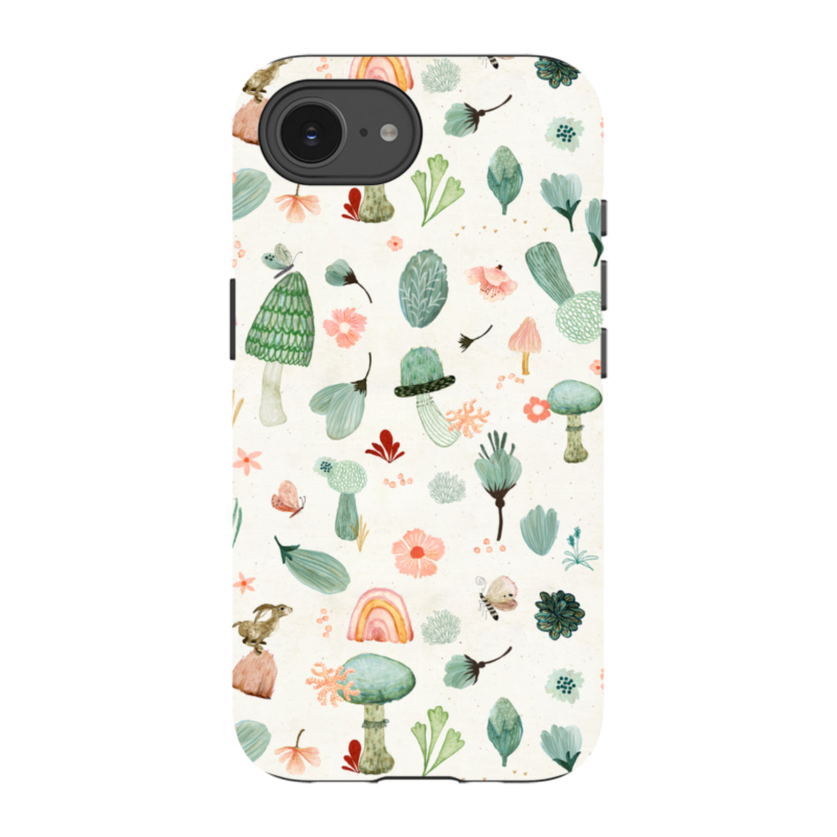 iPhone Tough Case - Mushroom World Cream By Katherine Quinn