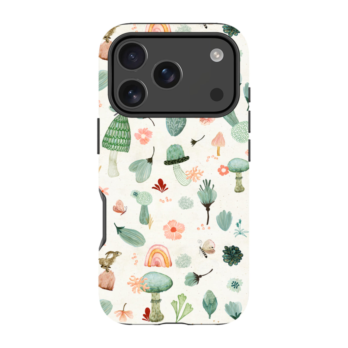 iPhone Tough Case - Mushroom World Cream By Katherine Quinn
