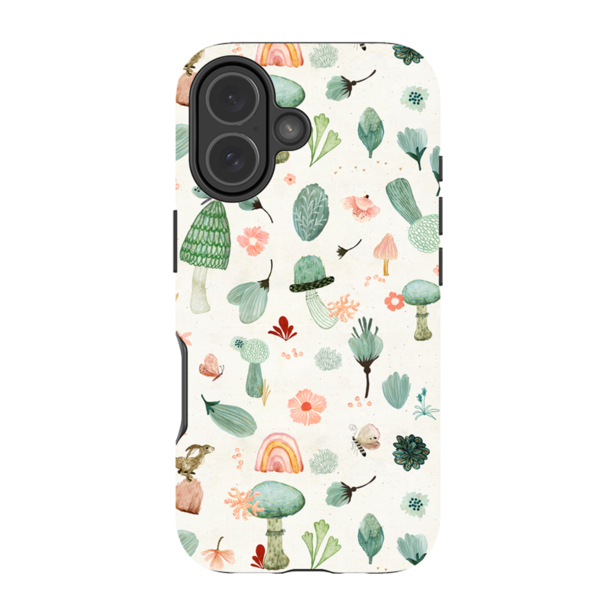 iPhone Tough Case - Mushroom World Cream By Katherine Quinn