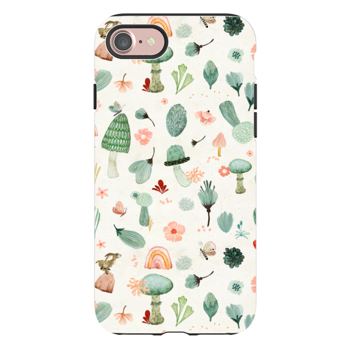 iPhone Tough Case - Mushroom World Cream By Katherine Quinn