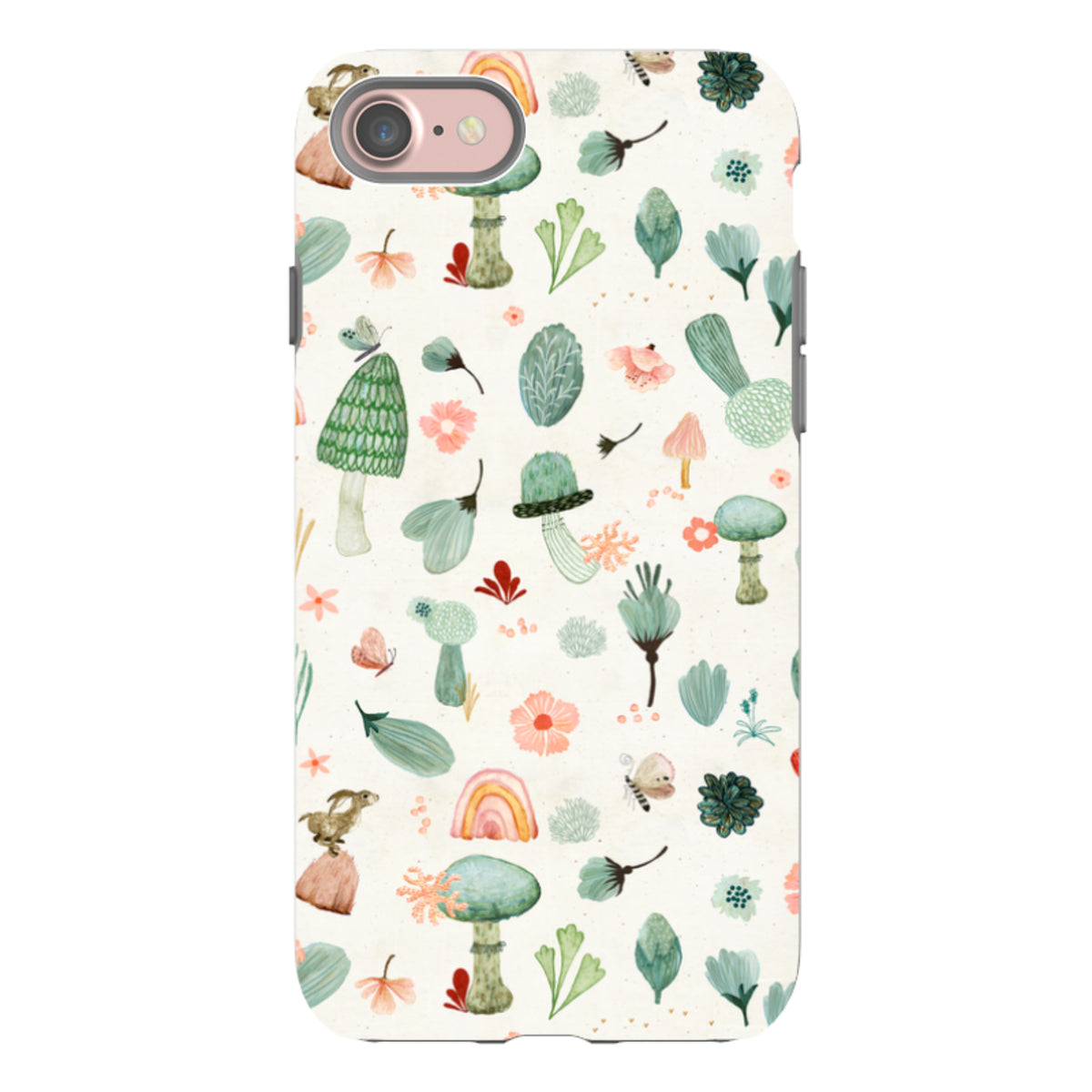iPhone Tough Case - Mushroom World Cream By Katherine Quinn