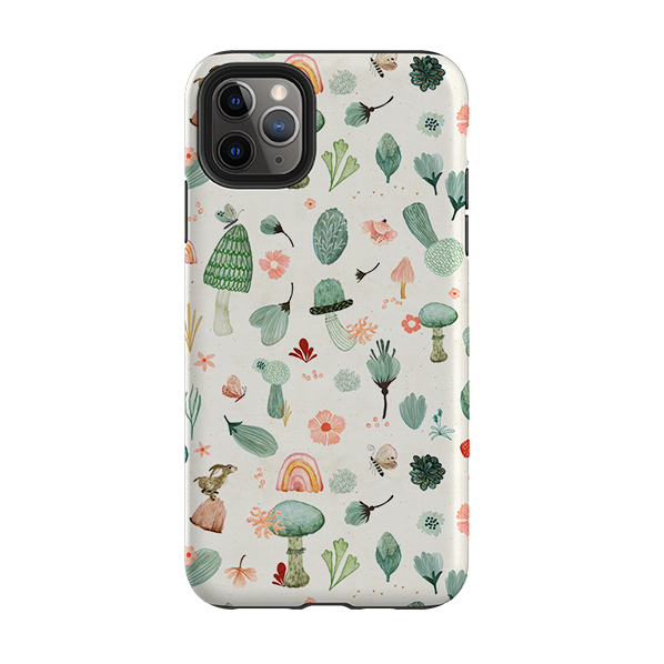 iPhone Tough Case - Mushroom World Cream By Katherine Quinn