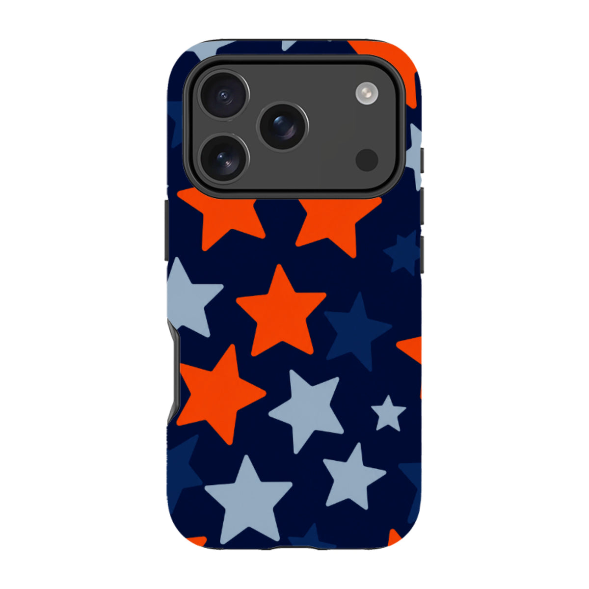iPhone Schutzhülle - Marineblau & Orange Stern