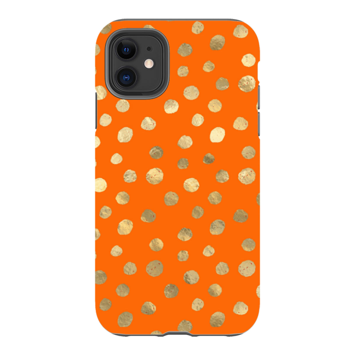 iPhone Tough Case - Orange and Gold Dots