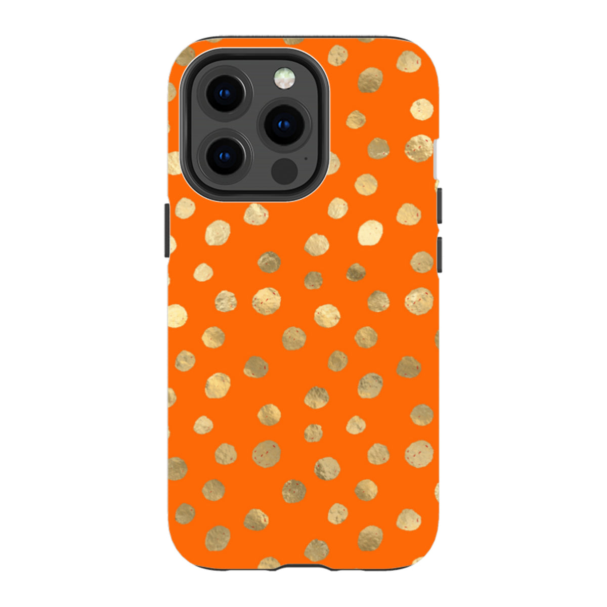iPhone Tough Case - Orange and Gold Dots