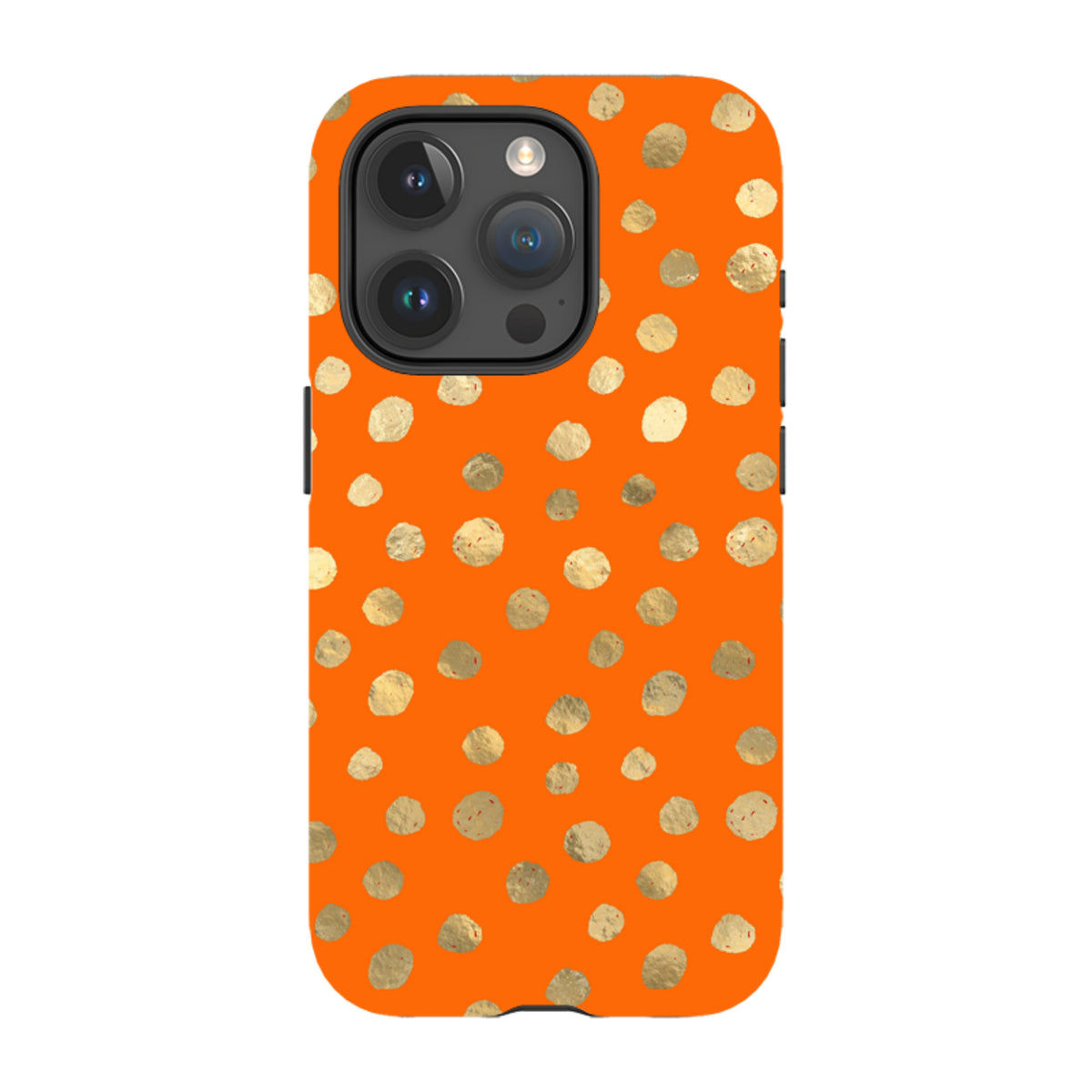 iPhone Tough Case - Orange and Gold Dots