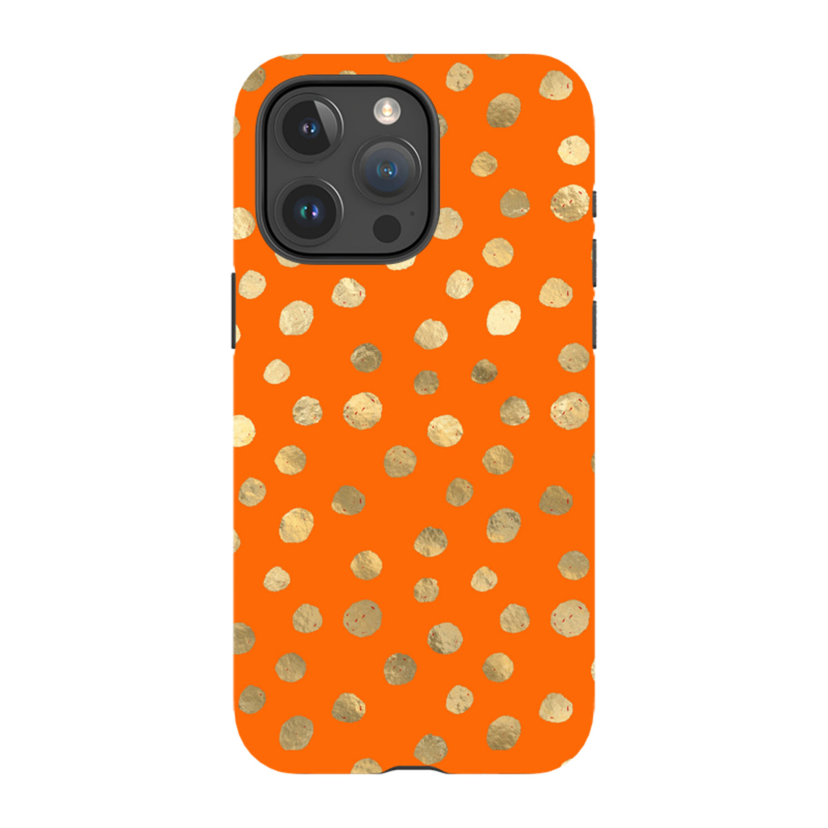 iPhone Tough Case - Orange and Gold Dots