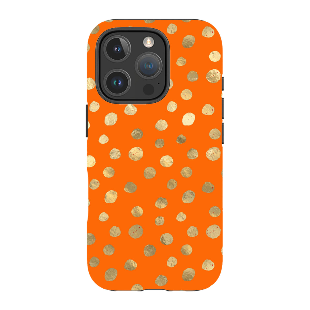 iPhone Tough Case - Orange and Gold Dots