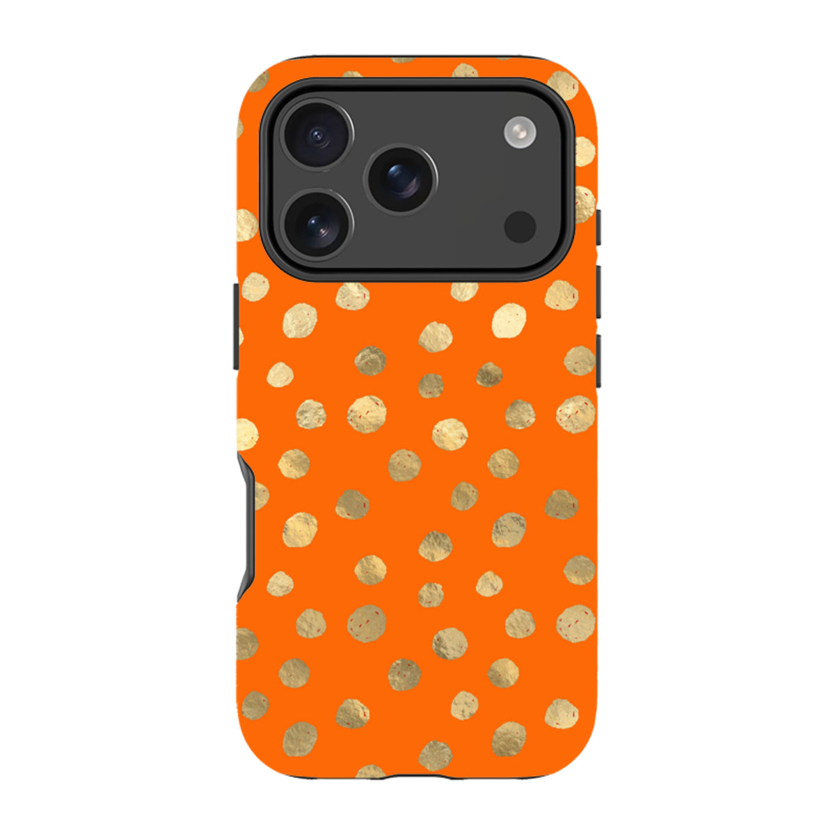 iPhone Tough Case - Orange and Gold Dots