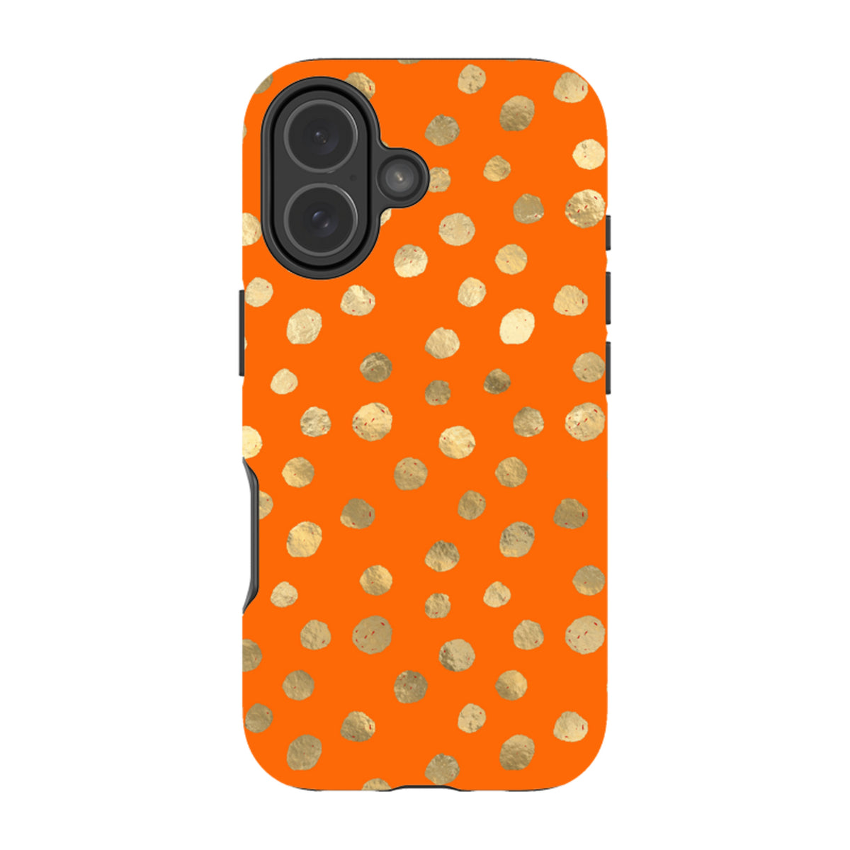 iPhone Tough Case - Orange and Gold Dots