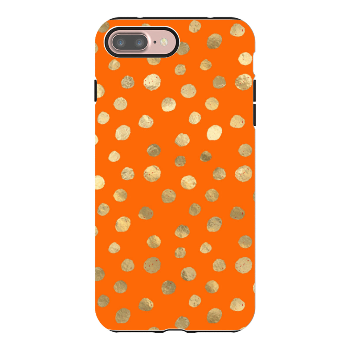 iPhone Tough Case - Orange and Gold Dots